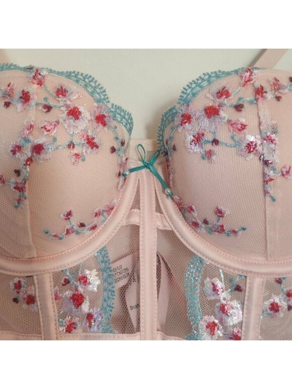 Victoria's Secret Dream Angels Cherry Blossom Embroidery Corset Bustier Bra - Picture 6 of 6